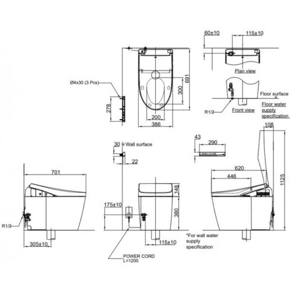 Bồn cầu thông minh Neorest RH TOTO CS989VT TCF9768WZ T53P100VR