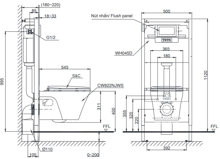 Bồn cầu treo tường điện tử S7 TOTO CW822RA TCF4911Z WH172A MB175M