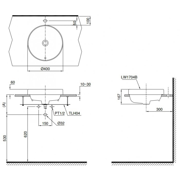 Chậu rửa lavabo đặt bàn TOTO L1704