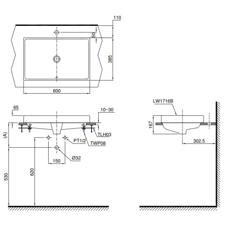 Chậu rửa lavabo đặt bàn TOTO L1716