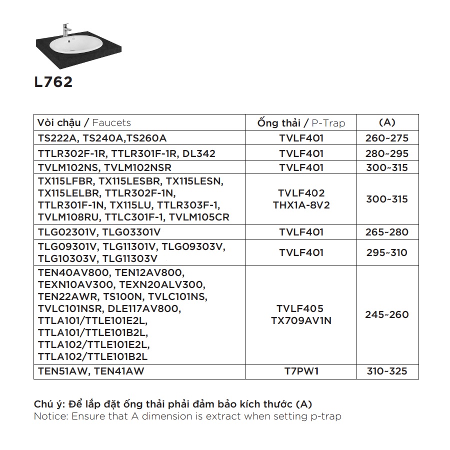 Chậu lavabo dương vành TOTO L762