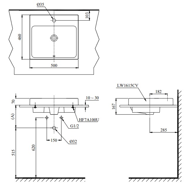 Chậu rửa lavabo đặt bàn TOTO LT1615C 1 lỗ