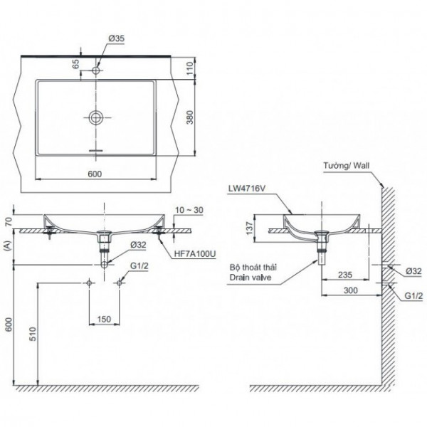 Chậu lavabo đặt bàn TOTO LT4716G17#MGR (LT4716G17MGR) xám mờ vành mỏng Linear Ceram