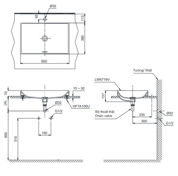 Chậu lavabo đặt bàn TOTO LT4716G19#MGR (LT4716G19MGR) xám mờ vành mỏng Linear Ceram