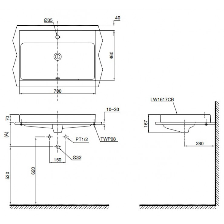 Chậu rửa lavabo đặt bàn TOTO LW1617C