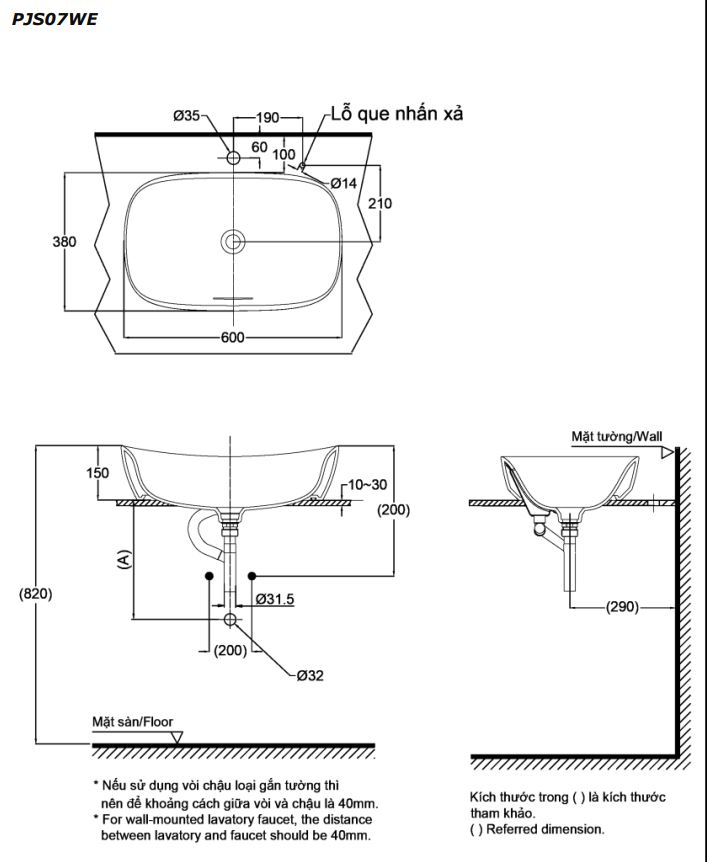 Chậu lavabo đặt bàn Galalato TOTO PJS07WE#MW (PJS07WEMW) trắng mờ