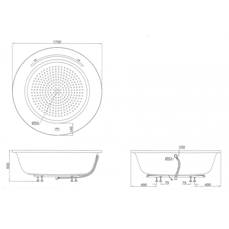 Bồn tắm TOTO PPY1720HPTE#P ngọc trai 1m7 tay vịn