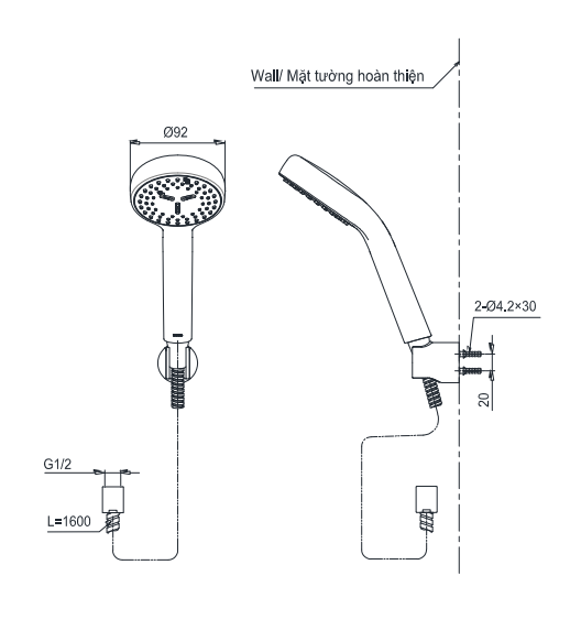 Bộ sen tắm nóng lạnh TOTO TBG10302VA TBW07011A