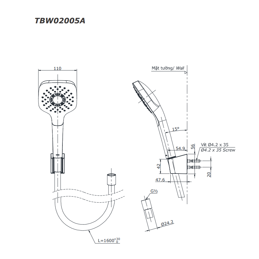 Bộ sen tắm nhiệt độ TOTO TBV01401BA TBW02005A