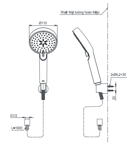 Bộ sen tắm nhiệt độ TOTO TBV01401BA TBW07009A (3 chế độ)