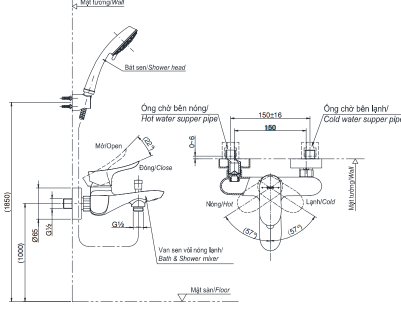Bộ sen cây nóng lạnh TOTO TBW01002BA TBG01302VA TBW01010A
