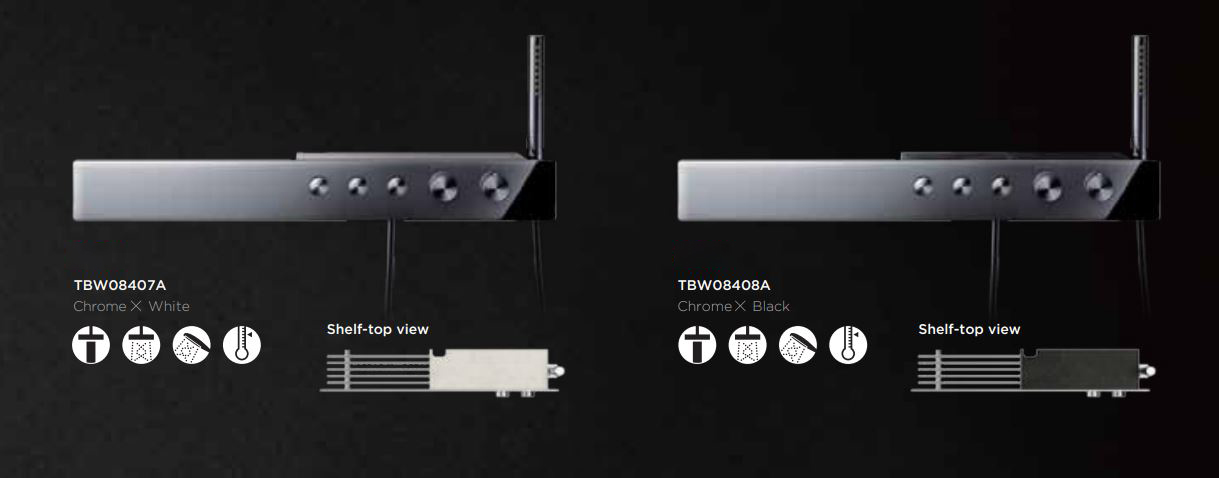 Bộ sen cây nhiệt độ TOTO TBW08407A dòng Z series kệ để đồ màu trắng