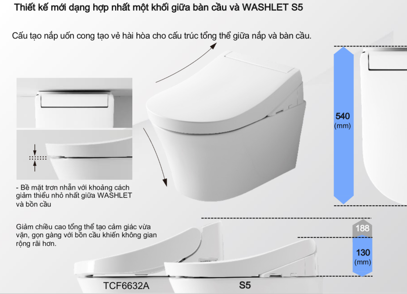 Nắp bồn cầu thông minh Washlet S5 TOTO TCF34320GAA