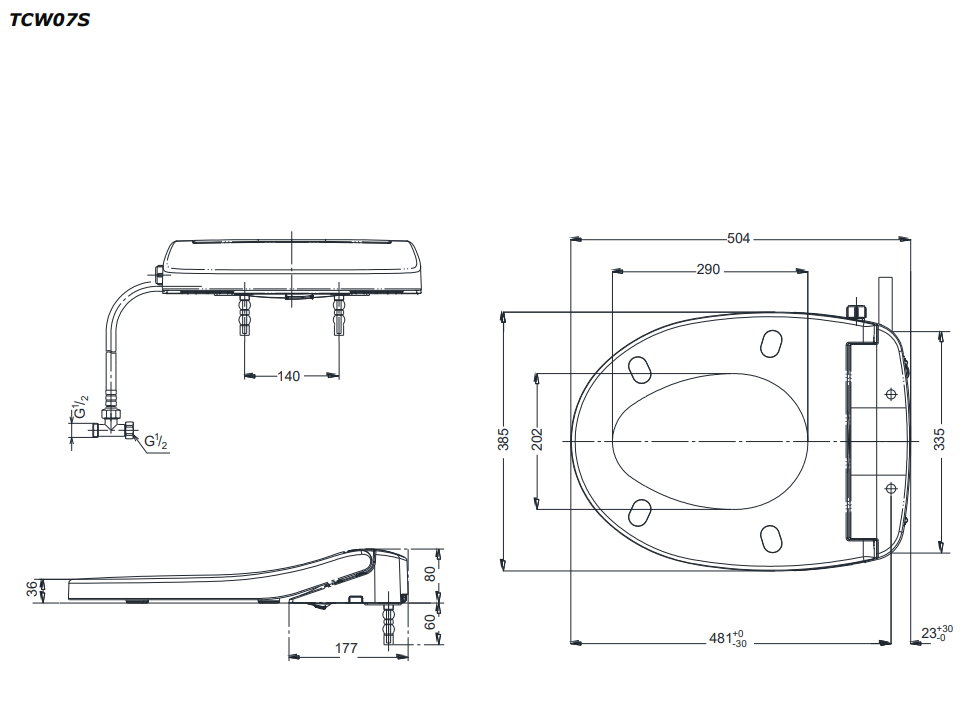 Nắp bồn cầu rửa cơ Eco washer TOTO TCW07S (E2)