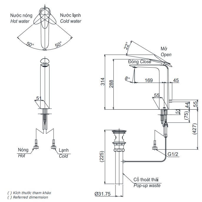 Vòi lavabo nóng lạnh ZA TOTO TLP03301A1