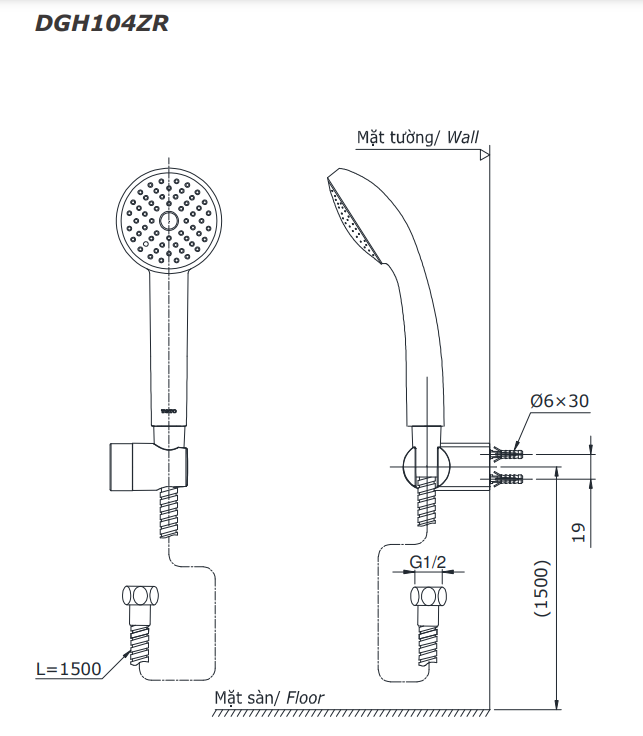 Bộ sen tắm nóng lạnh TOTO TTMR302V DGH104ZR
