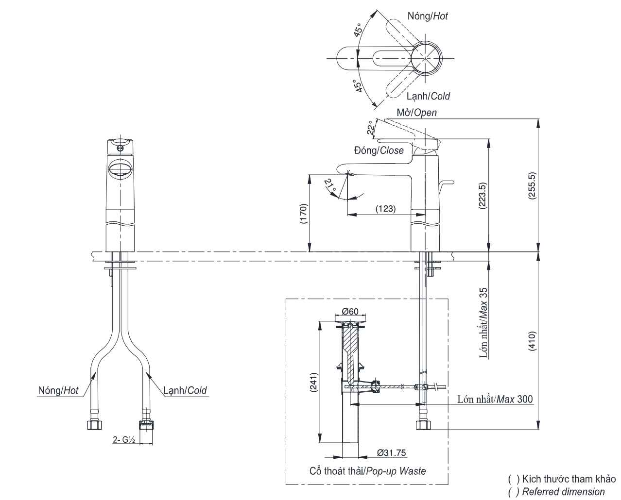 Vòi lavabo nóng lạnh New Standard TOTO TVLM111NS