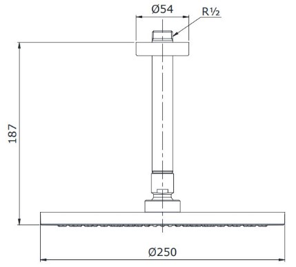 Bát sen tắm gắn trần TOTO TX491SN (tròn, 250mm)