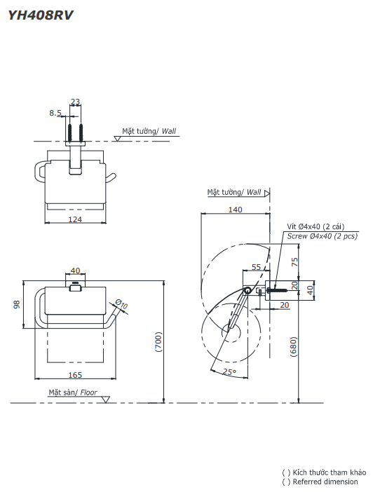 Lô giấy vệ sinh TOTO YH408RV