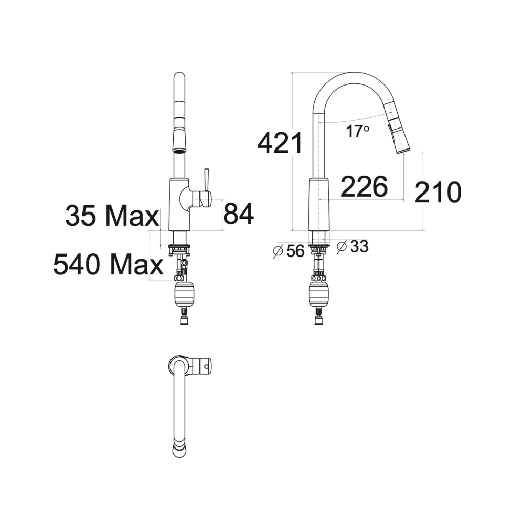 Vòi bếp American Standard 1009160000 dây rút nóng lạnh - 12