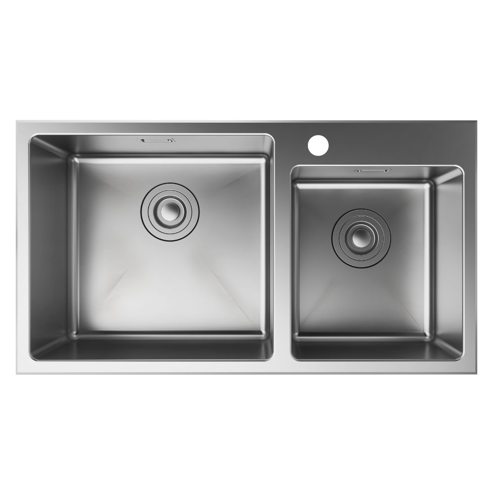 Chậu rửa chén Hansgrohe 43354807 2 hố thép không gỉ S43 - 3
