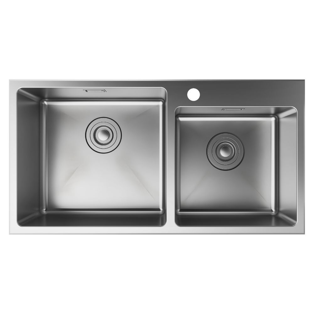 Chậu rửa chén Hansgrohe 43355807 2 hố thép không gỉ S43 - 3