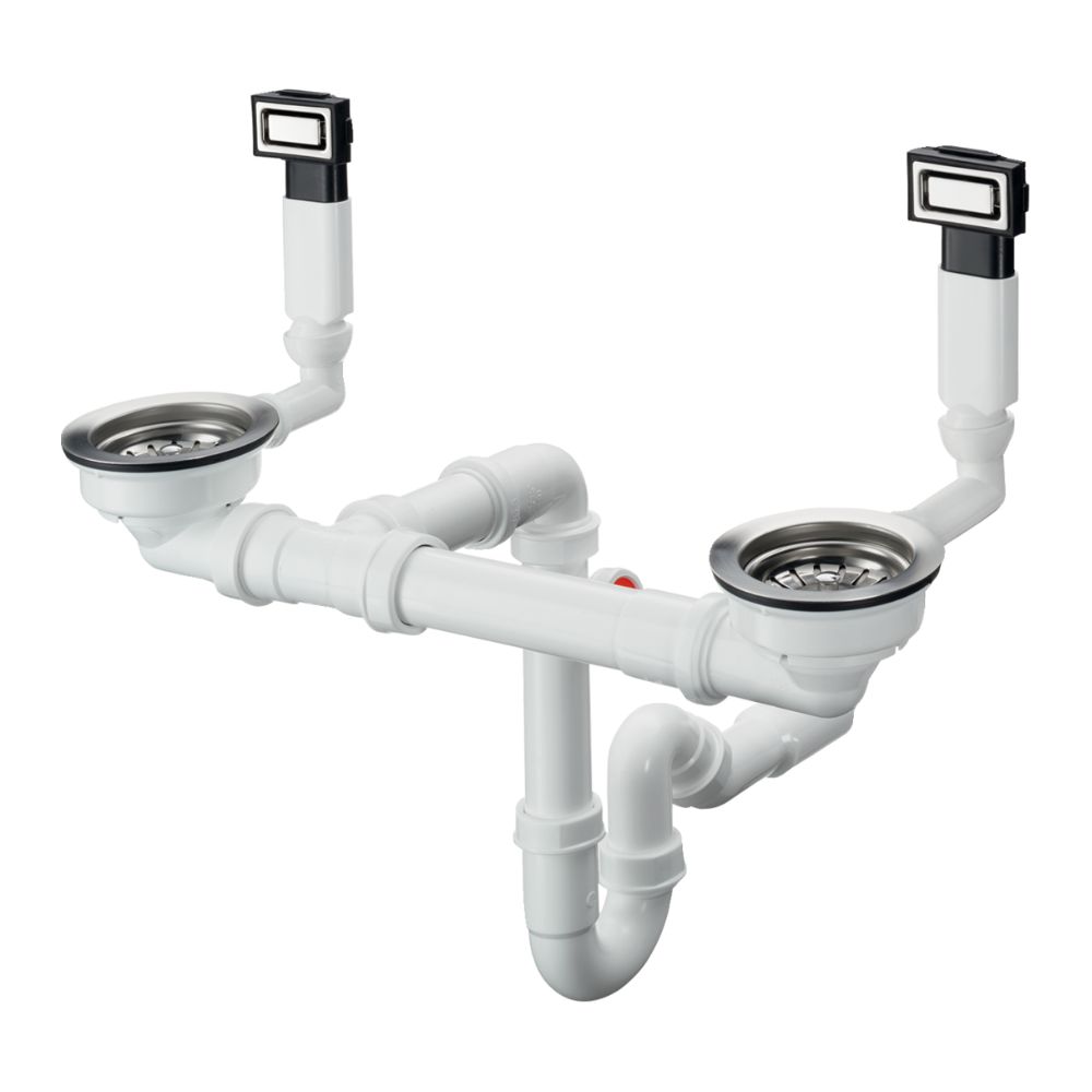 Bộ xả chậu rửa chén đôi Hansgrohe 43923009 2 lỗ thoát tràn D18-10 - 2