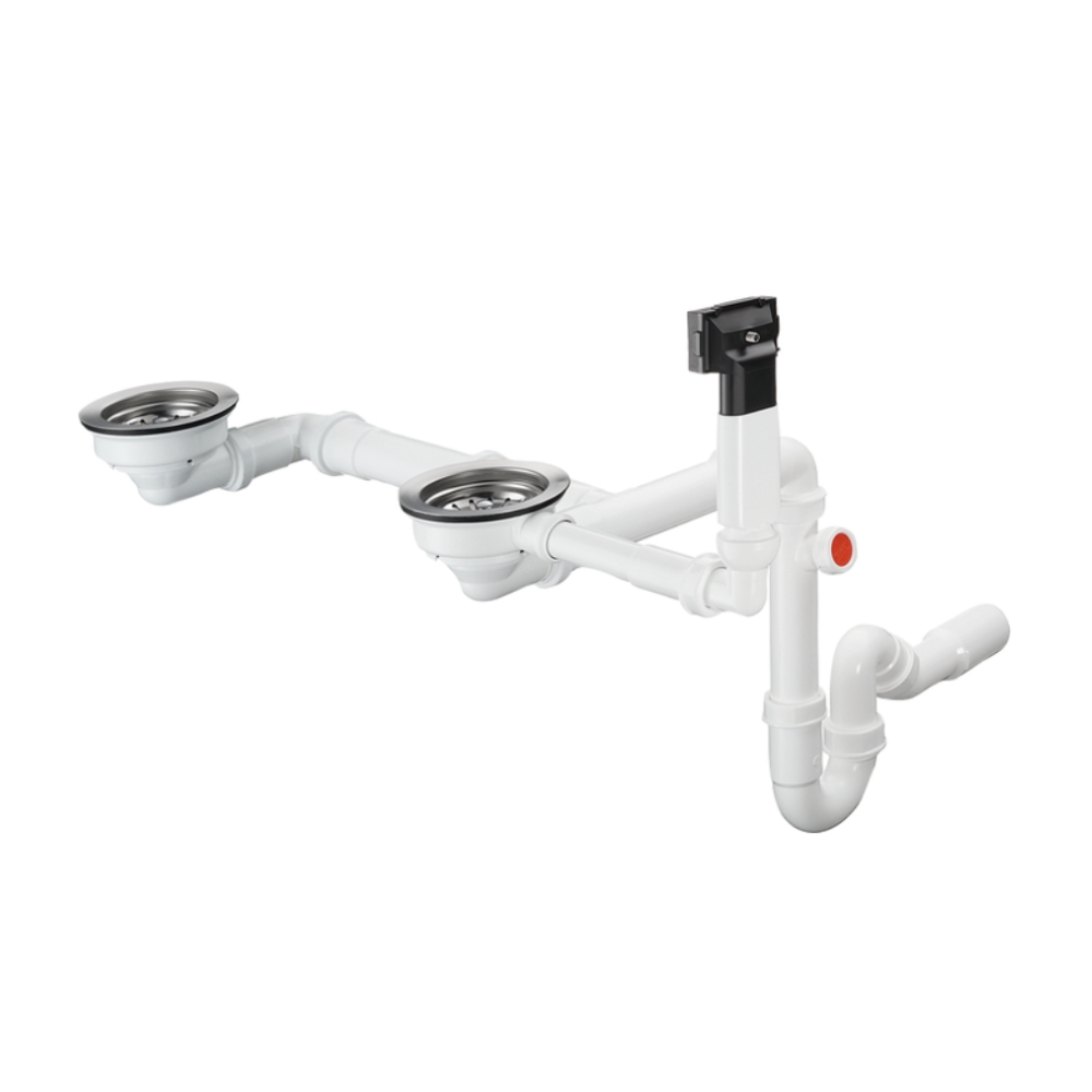 Bộ xả chậu rửa chén đôi Hansgrohe 43928000 1 lỗ thoát tràn D17-10 - 2