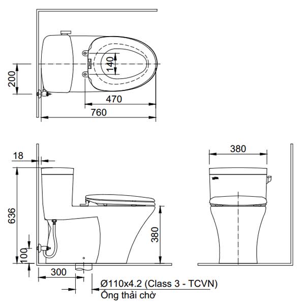 Bồn cầu 1 khối nắp điện tử INAX AC-991R + CW-KA22AVN