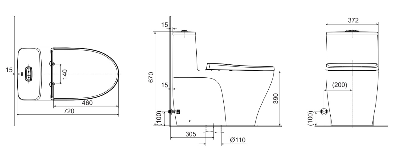 Bồn cầu 1 khối nắp điện tử INAX AC-989 + CW-H17VN