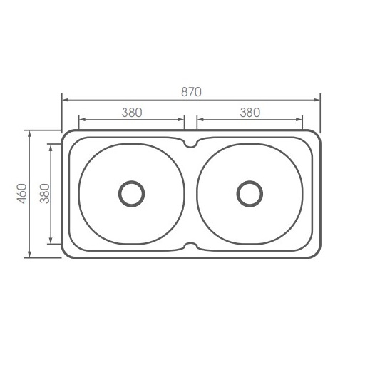 Chậu rửa chén 2 hố 87x46cm ATMOR AT-222 (AT222) - 4