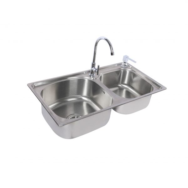 Chậu rửa chén 2 hốc 78x43cm ATMOR AT-2G01 (AT2G01) - 3