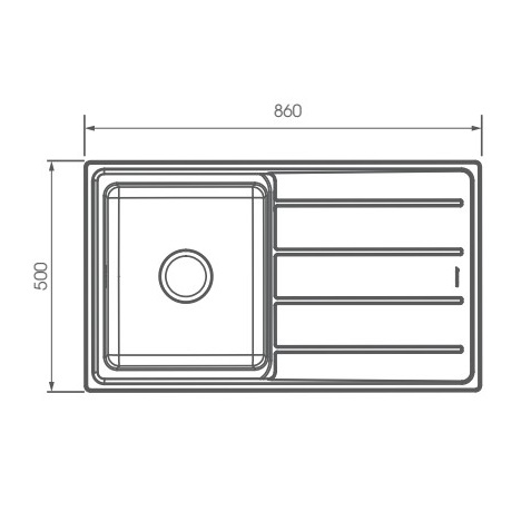 Chậu rửa chén 1 hố 1 cánh 86x50cm ATMOR AT-381C (AT381C) - 4
