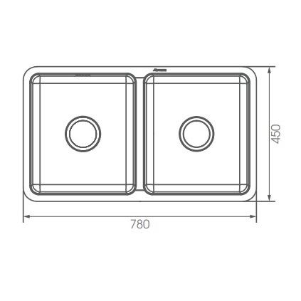 Chậu rửa chén 2 hố 78x45cm ATMOR AT-578A (AT578A) - 4