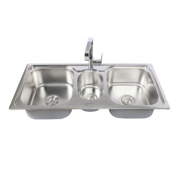 Chậu rửa chén 3 hố 106x50cm ATMOR AT-618 (AT618) - 5