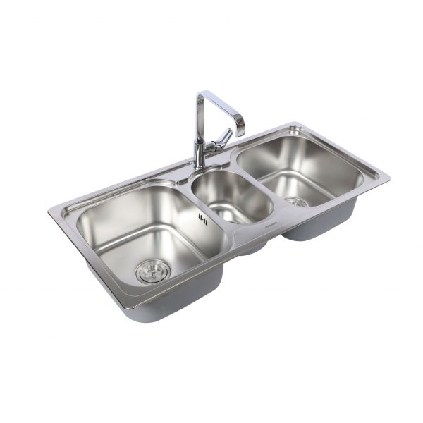 Chậu rửa chén 3 hố 106x50cm ATMOR AT-618 (AT618) - 3