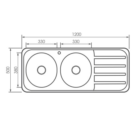 Chậu rửa chén 2 hố 1 cánh 120x50cm ATMOR AT-A19 (ATA19) - 4