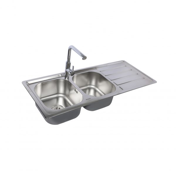 Chậu rửa chén 2 hố 1 cánh 120x50cm ATMOR AT-A19 (ATA19) - 2