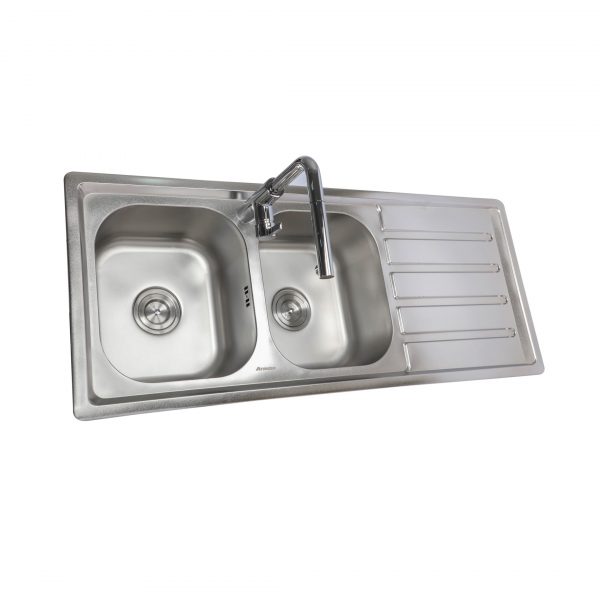 Chậu rửa chén 2 hố 1 cánh 120x50cm ATMOR AT-A19 (ATA19) - 3