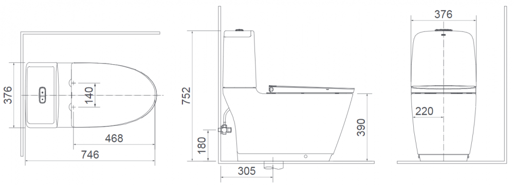 Bồn cầu 2 khối INAX AC-832VN (AC832VN) nắp đóng êm