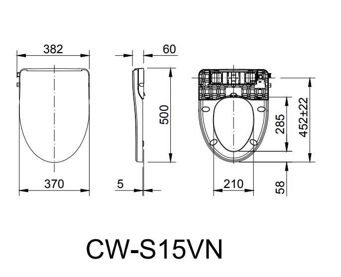 Nắp rửa cơ INAX CW-S15VN (CWS15VN)
