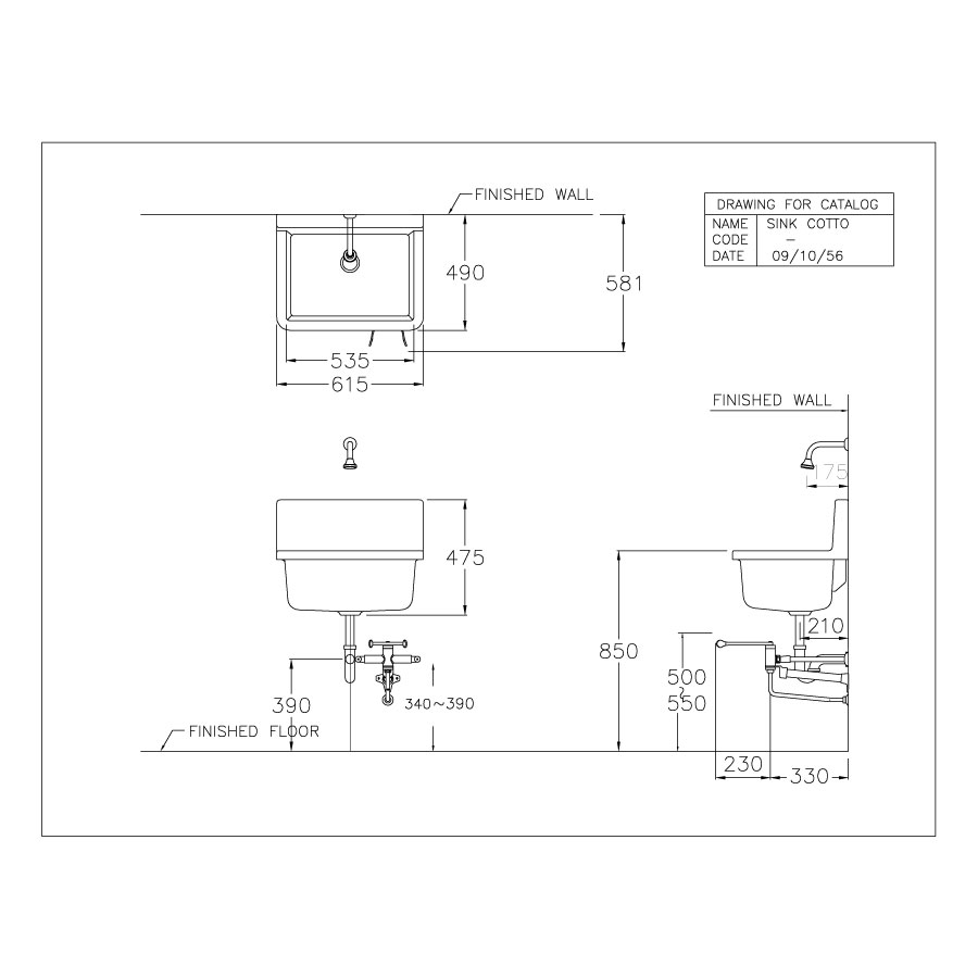 Chậu dịch vụ COTTO C2400 treo tường Sink - 2