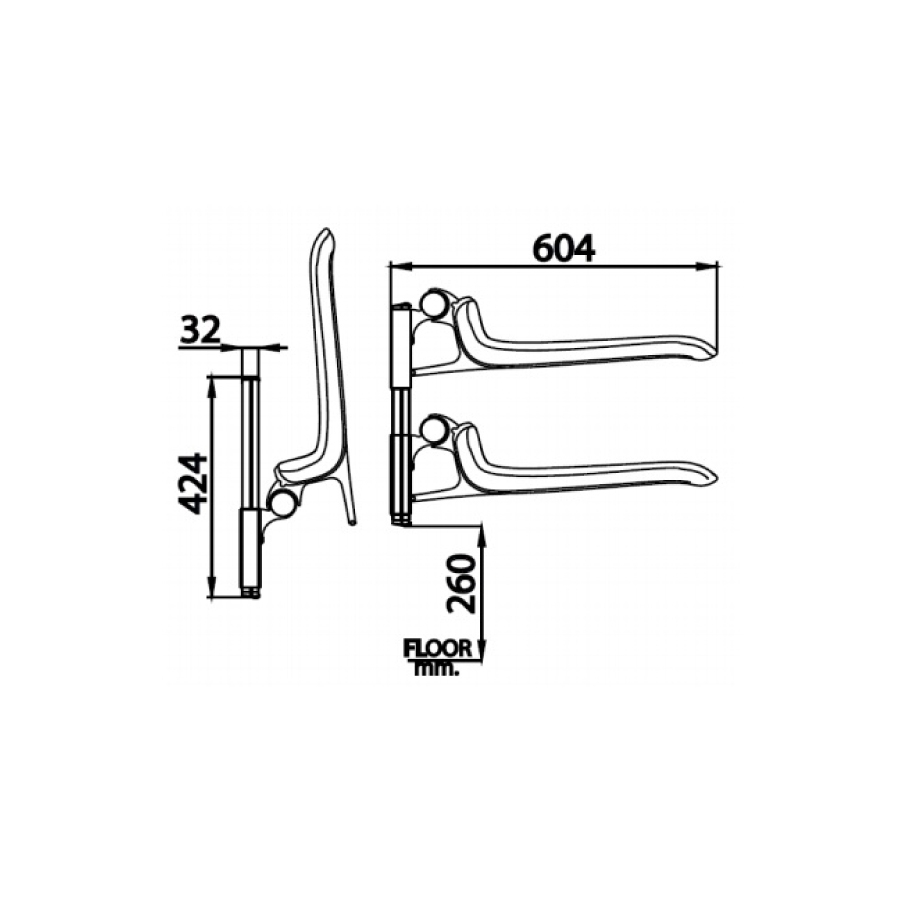Ghế tắm cho người lớn COTTO CT0183#WH Pressalit (có thể gấp gọn) - 2