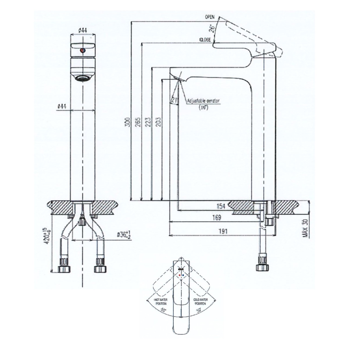 Vòi chậu lavabo nóng lạnh INAX LFV-632SH (LFV632SH)