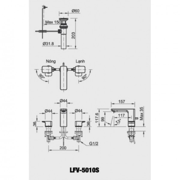 Vòi chậu Inax LFV-5010S (LFV5010S) - 2