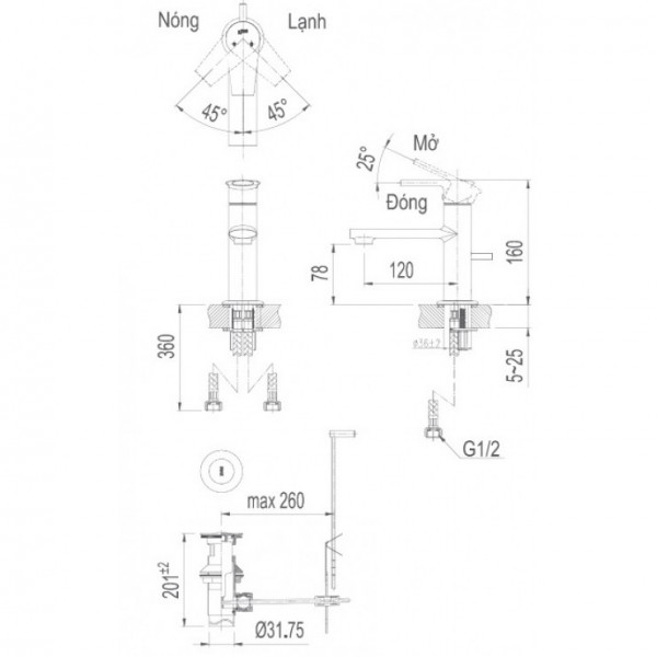 Vòi chậu Inax LFV-7102S (LFV7102S) - 2