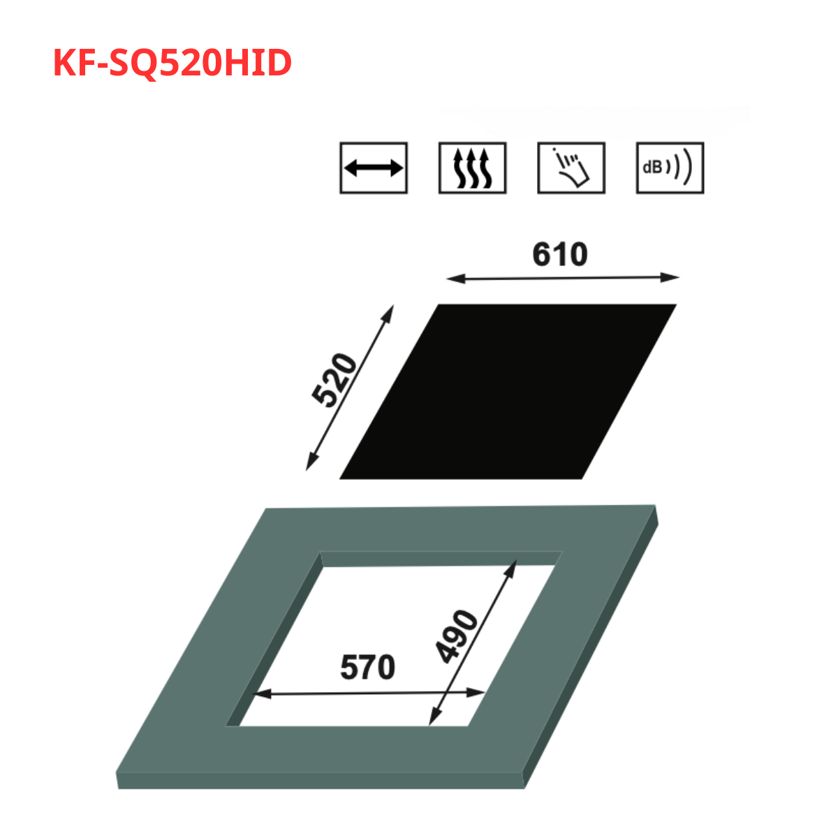 Bếp điện từ 3 vùng nấu KAFF KF-SQ520HID - 2