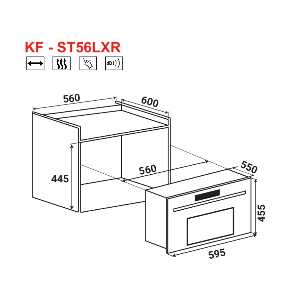 Lò nướng kết hợp hấp KAFF KF-ST56LXR - 3