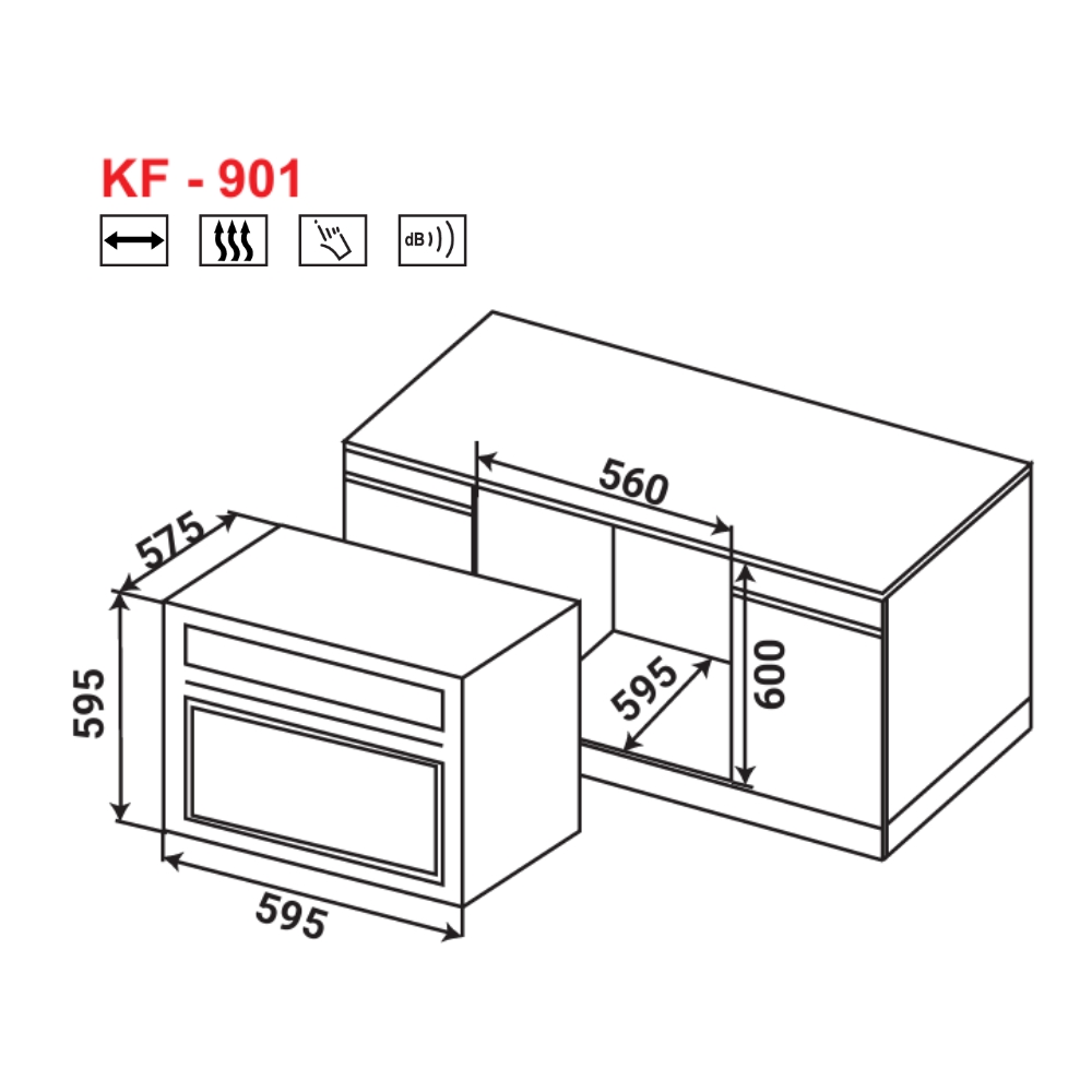 Lò nướng dung tích 60L KAFF KF-901 - 3
