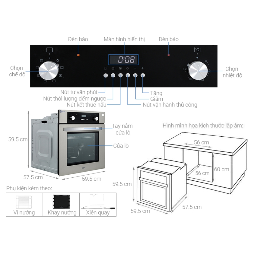 Lò nướng dung tích 60L KAFF KF-901 - 4